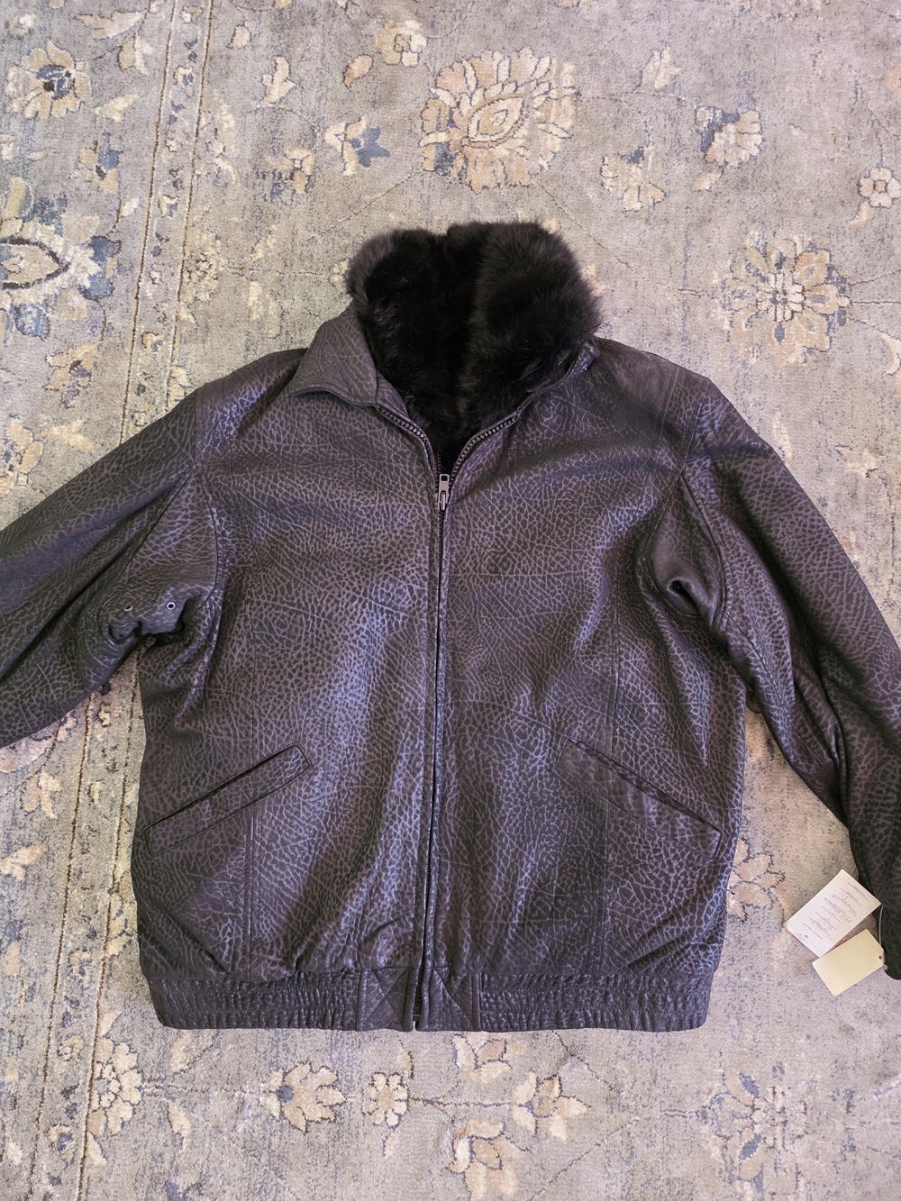 NWT Vintage Andrew Marc Lamb Nappa Leather Bomber Jacket - Large